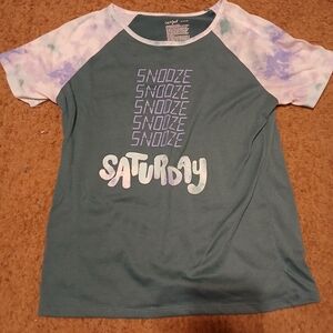 Green And Purple Tye-dye Girl's Pajama Shirt